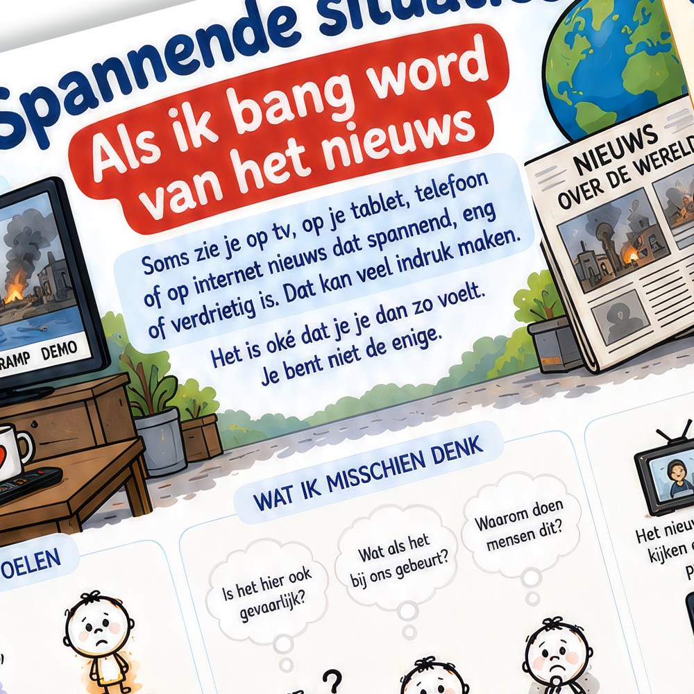 Uitlegkaart - Spannende Situaties - Als ik bang word van het nieuws – download