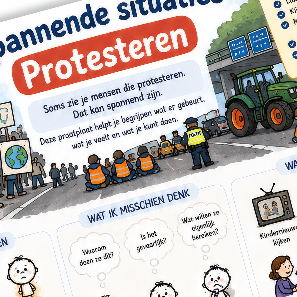 Uitlegkaart - Spannende Situaties - Protesteren – download