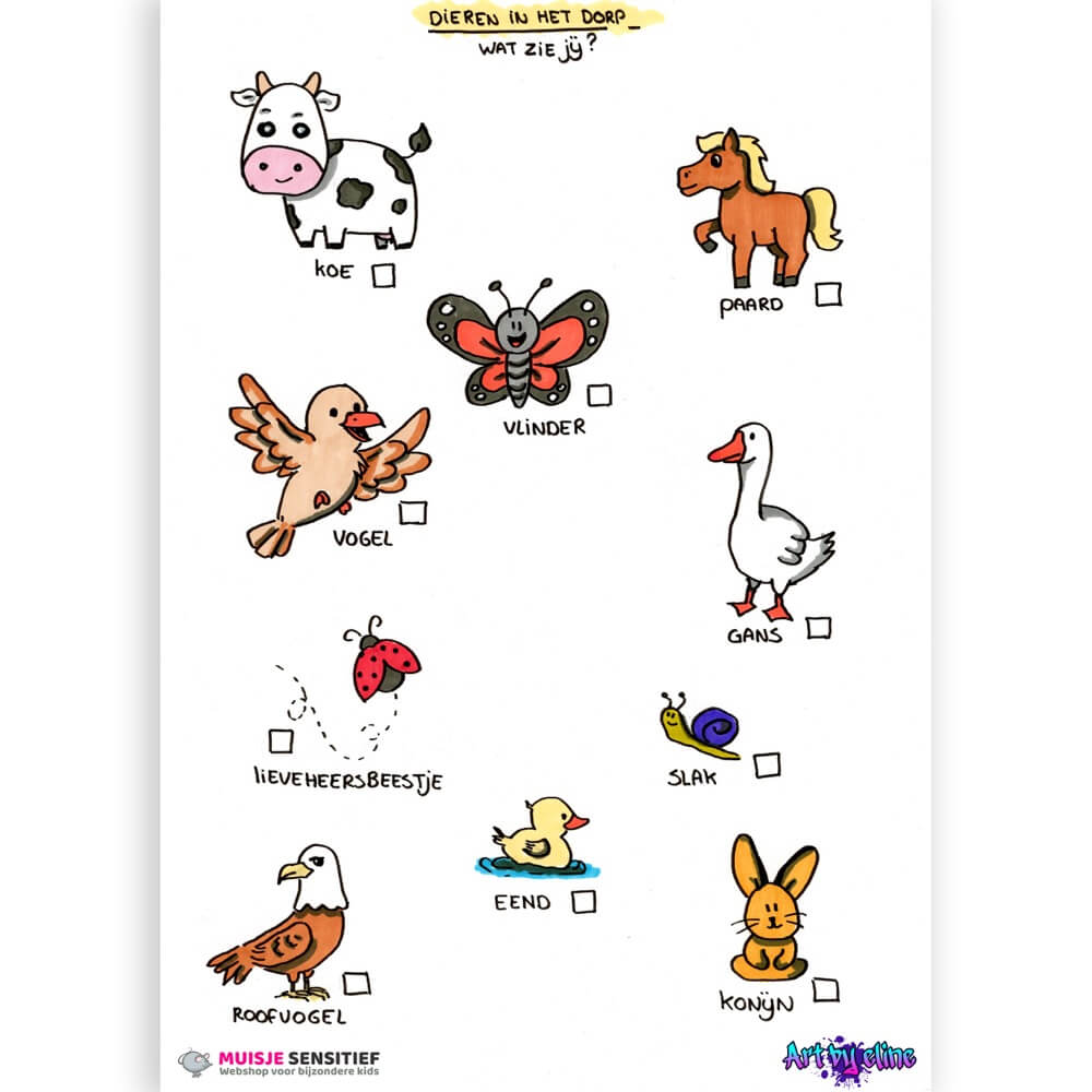 Zoekkaart - Dieren in het Dorp - download