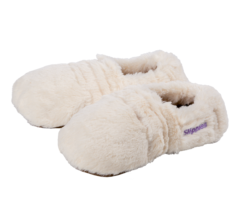 Ontspanningspantoffels Warmies Slippies DeLuxe Creme Plush