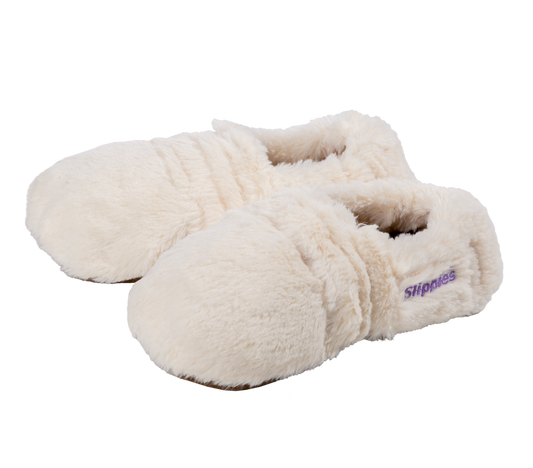 Ontspanningspantoffels Warmies Slippies DeLuxe Creme Plush