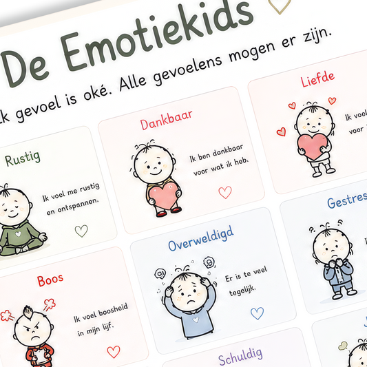 Uitlegkaart - Emotie & gevoel - alle emoties - download