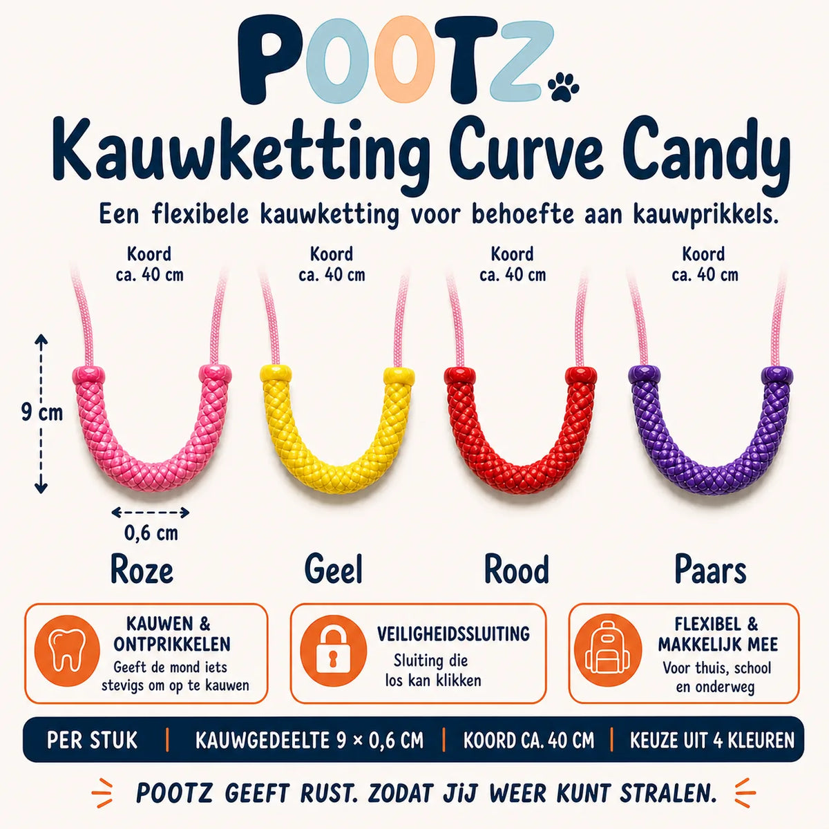 Pootz Kauwketting Curve Candy