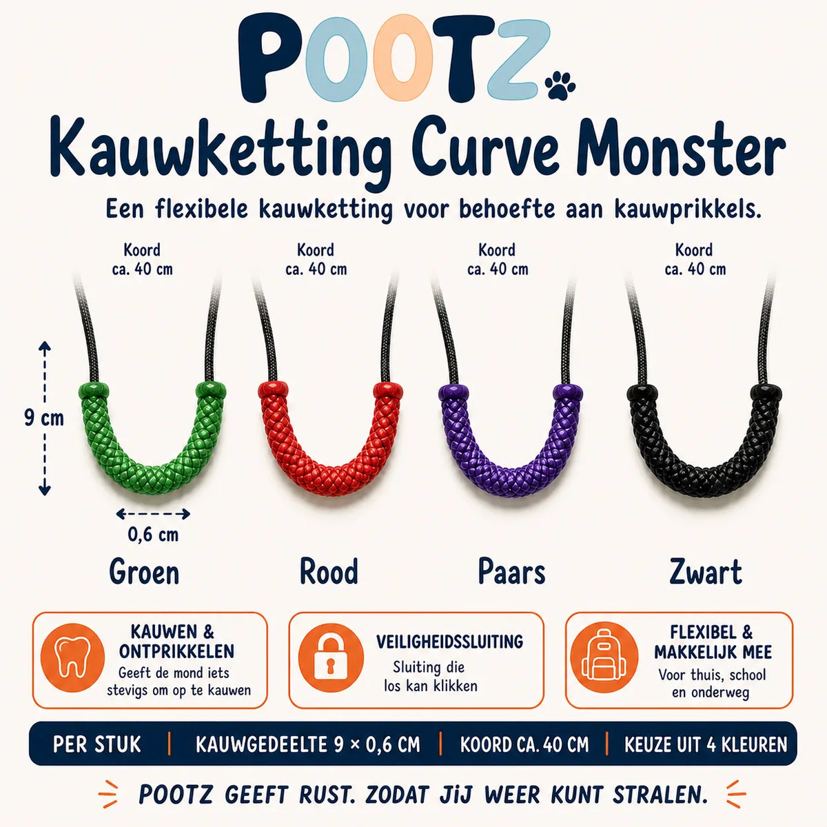 Pootz Kauwketting Curve Monster