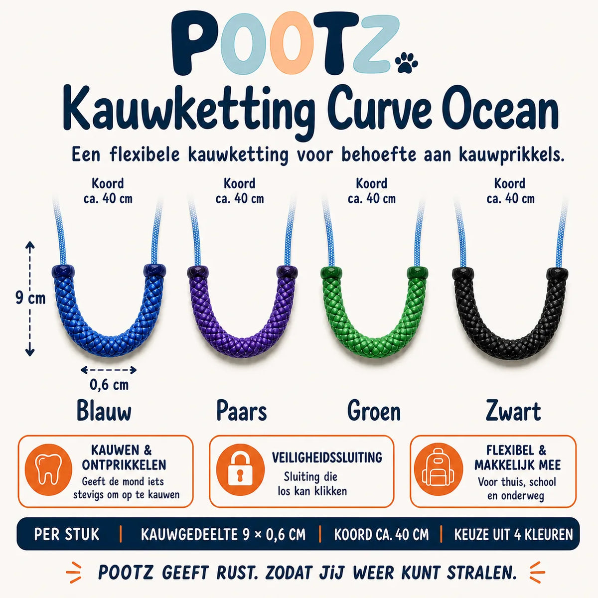 Pootz Kauwketting Curve Ocean