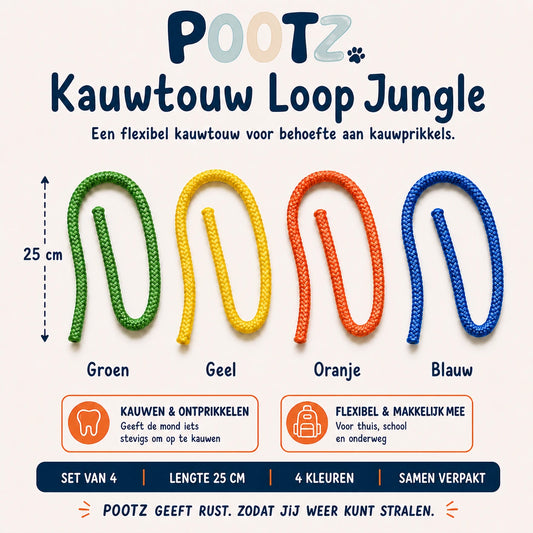 Pootz Kauwtouw Loop Jungle - set van 4