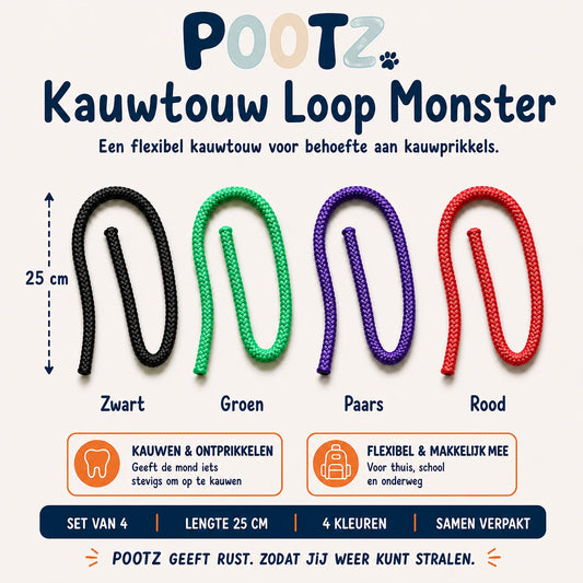 Pootz Kauwtouw Loop Monster - set van 4