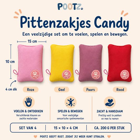 Pootz Pittenzakjes Candy – set van 4