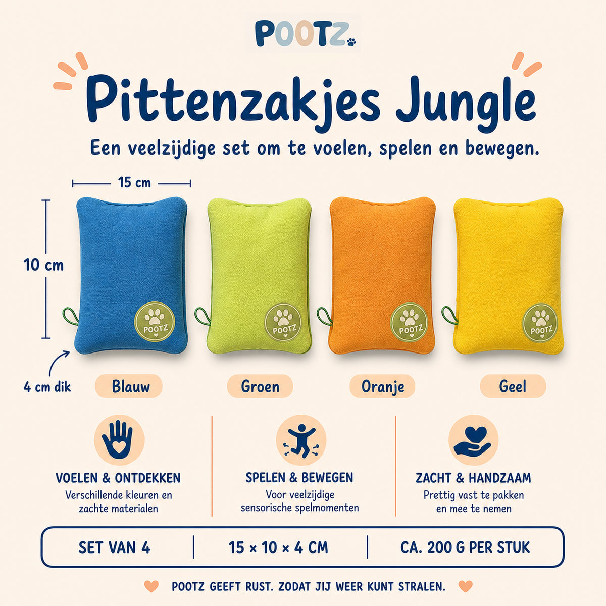 Pootz Pittenzakjes Jungle – set van 4