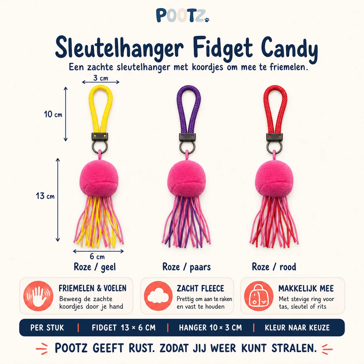 Pootz Sleutelhanger Squidgy Fidget Candy