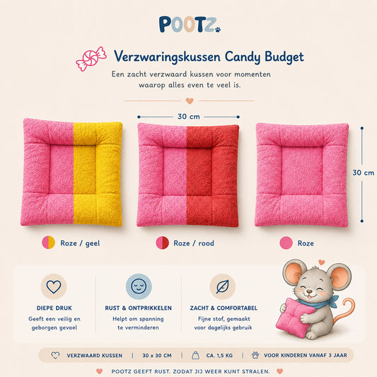 Pootz Verzwaringskussen Candy budget 30x30cm