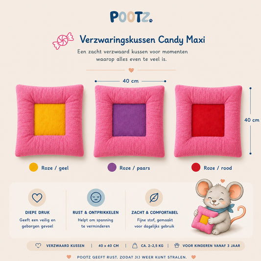 Pootz Verzwaringskussen Candy maxi 40x40cm