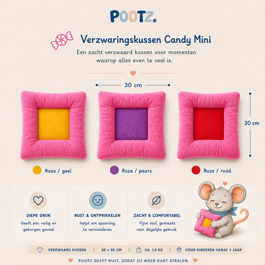 Pootz Verzwaringskussen Candy mini 30x30cm