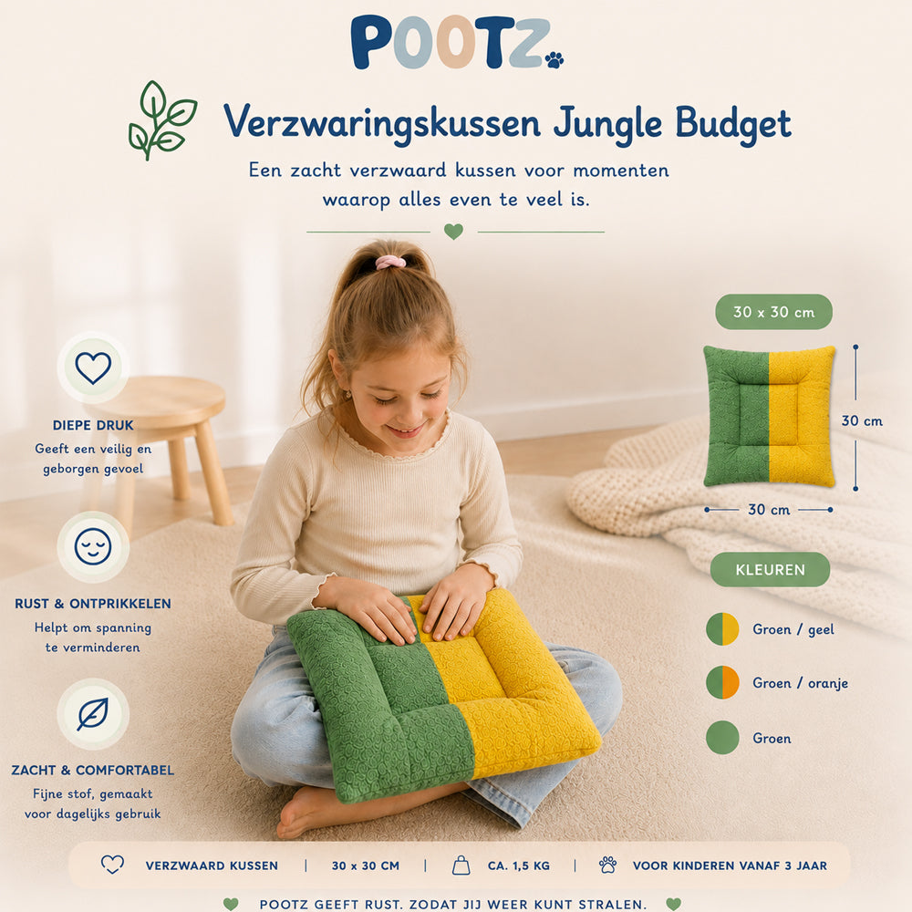 Pootz Verzwaringskussen Jungle budget 30x30cm