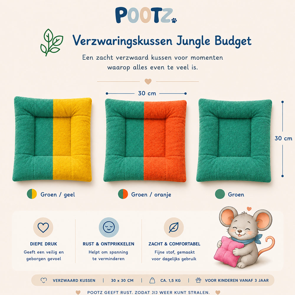Pootz Verzwaringskussen Jungle budget 30x30cm