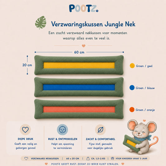 Pootz Verzwaringskussen Jungle nek 60x20cm