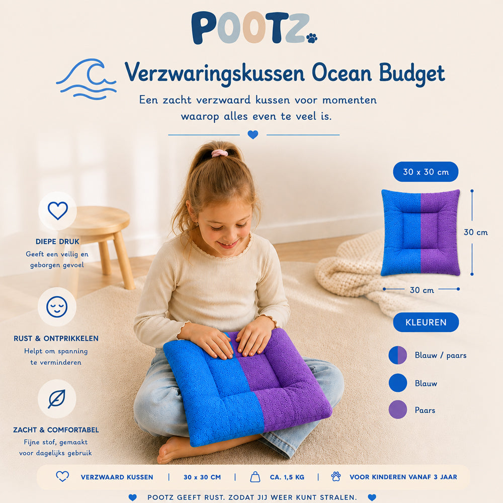 Pootz Verzwaringskussen Ocean budget 30x30cm