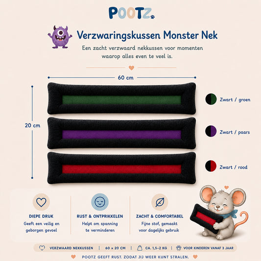 Pootz Verzwaringskussen Monster nek 60x20cm