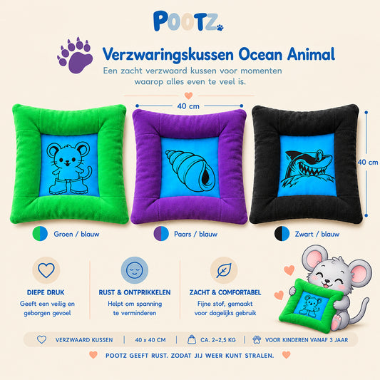 Pootz Verzwaringskussen Ocean animal 40x40cm