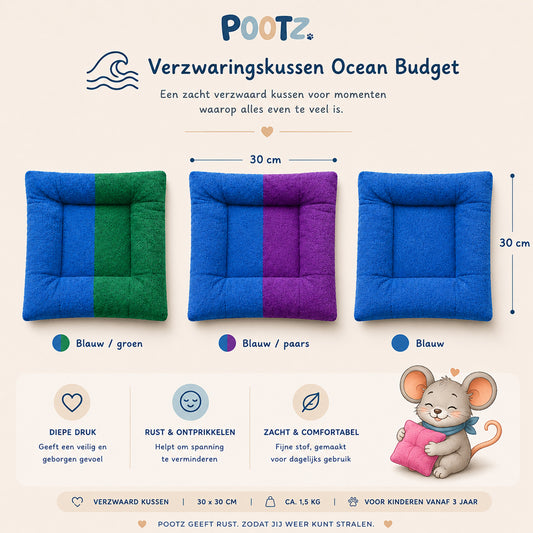 Pootz Verzwaringskussen Ocean budget 30x30cm