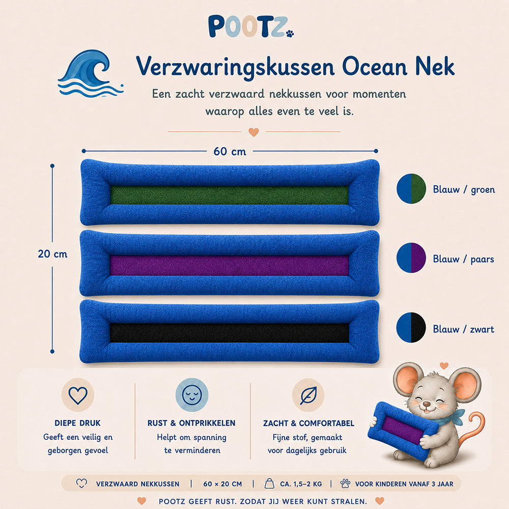 Pootz Verzwaringskussen Ocean nek 60x20cm